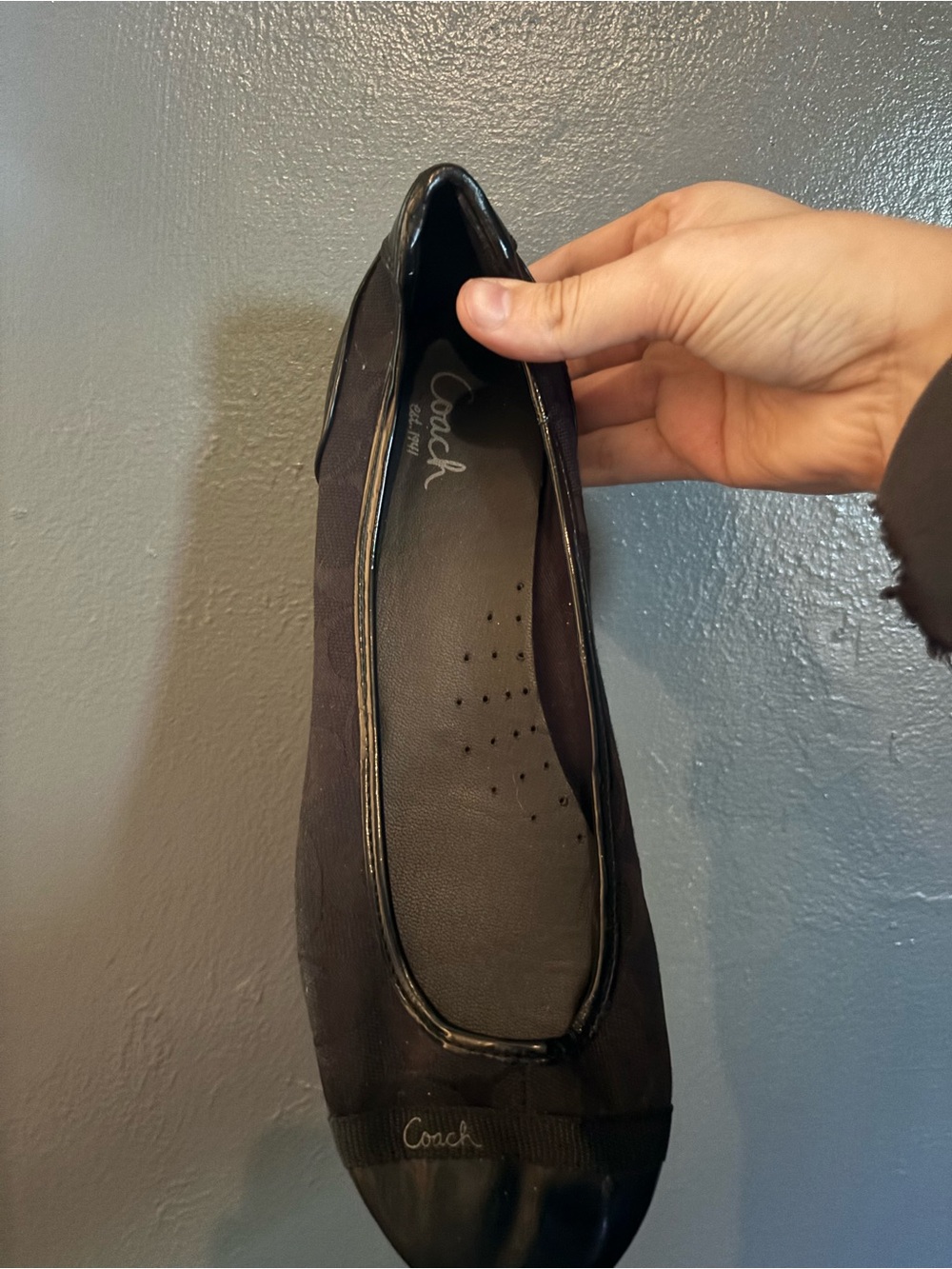 Coach Black Women’s Ballet Flat with Subtle Logo Trim